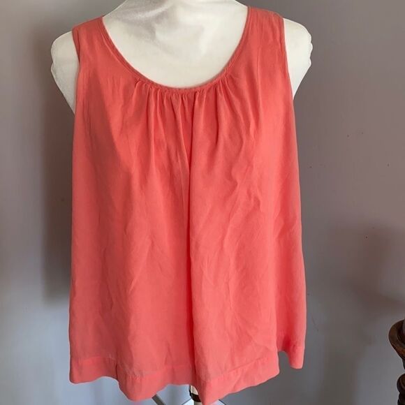 J Brand | Glowing Blossom Coral Flowy Tank | L - Picture 1 of 6